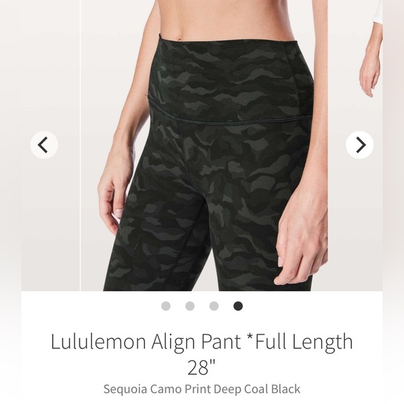 Lululemon Align Pant *Full Length 28"'
Sequoia Camo Print Deep Coal Black 6 - Picture 11 of 11